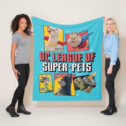 DC League of Super_Pets Character Panels Fleece Blanket