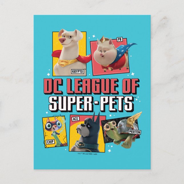 DC League of Super-Pets Character Panels Postcard (Front)