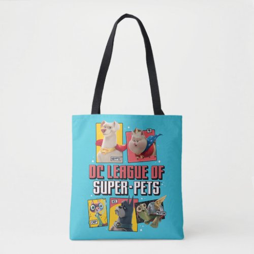 DC League of Super_Pets Character Panels Tote Bag