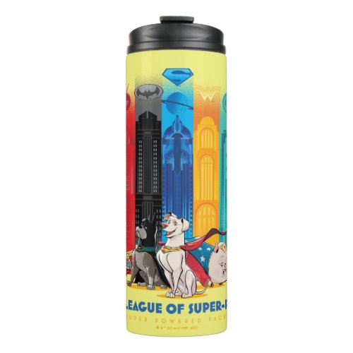 DC League of Super_Pets Metropolis Towers Thermal Tumbler