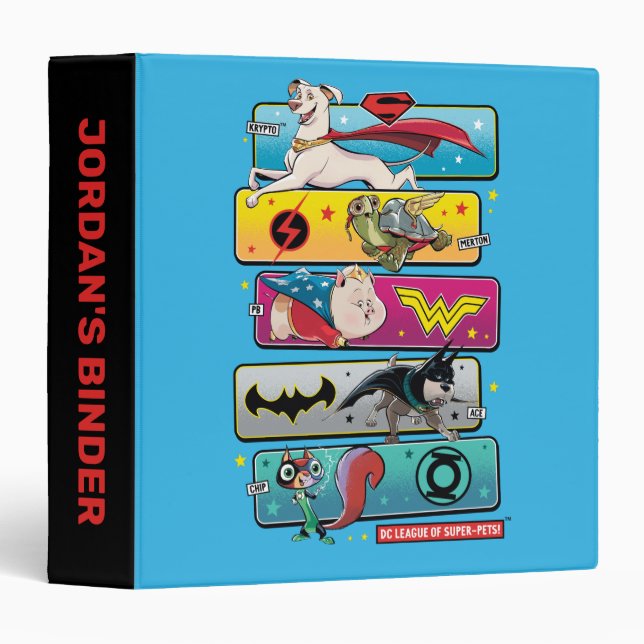 DC League of Super-Pets Panels 3 Ring Binder (Front/Spine)