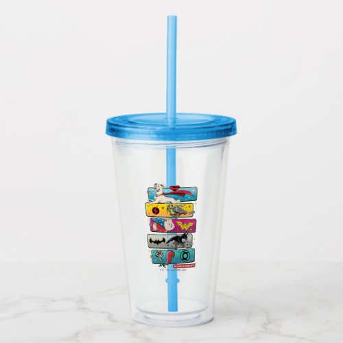 DC League of Super_Pets Panels Acrylic Tumbler