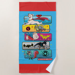 DC League of Super-Pets Panels Beach Towel