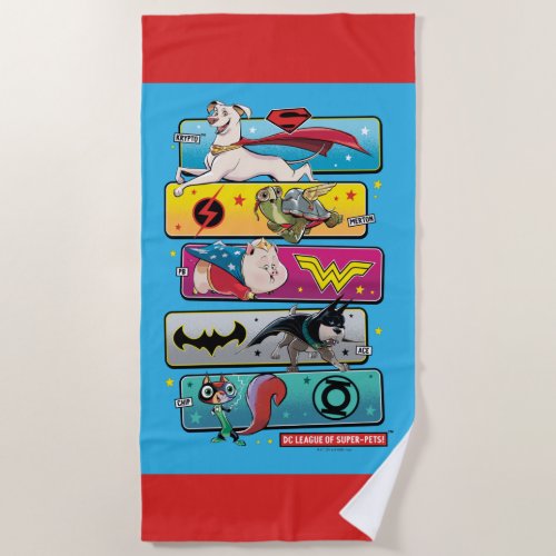 DC League of Super_Pets Panels Beach Towel