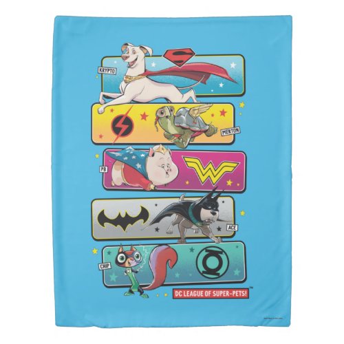 DC League of Super_Pets Panels Duvet Cover