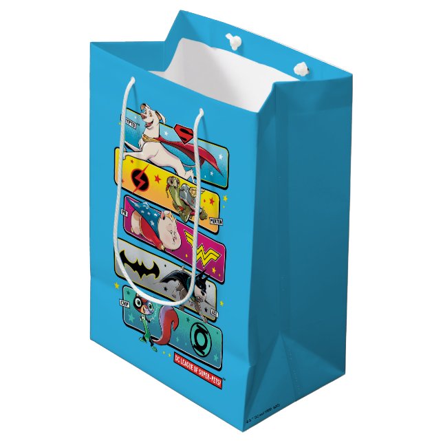 DC League of Super-Pets Panels Medium Gift Bag (Front Angled)