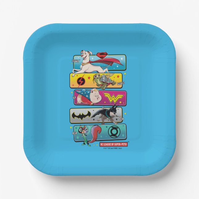 DC League of Super-Pets Panels Paper Plates (Front)