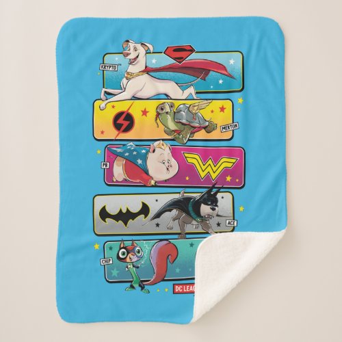 DC League of Super_Pets Panels Sherpa Blanket