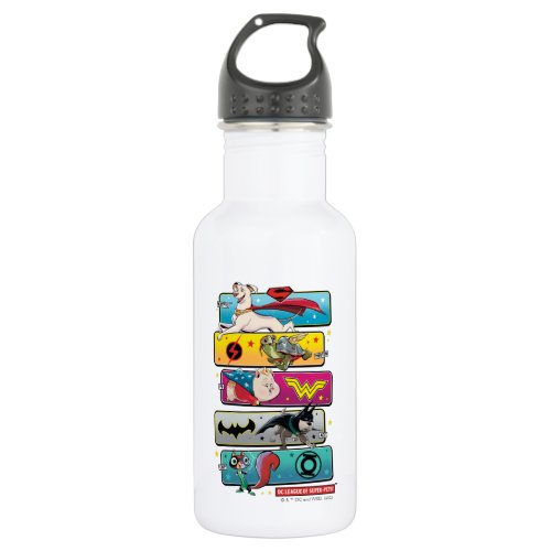 DC League of Super_Pets Panels Stainless Steel Water Bottle