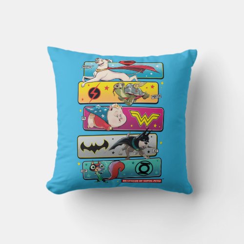 DC League of Super_Pets Panels Throw Pillow