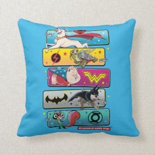 DC League of Super-Pets Panels Throw Pillow