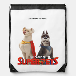 DC League of Super-Pets Theatrical Art Drawstring Bag