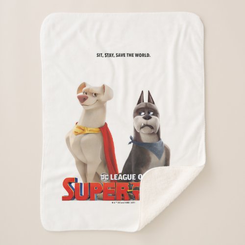 DC League of Super_Pets Theatrical Art Sherpa Blanket