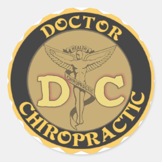 DC LOGO - DOCTOR CHIROPRACTIC CADUCEUS CLASSIC ROUND STICKER | Zazzle.com