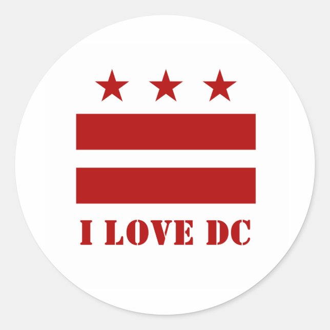 DC LOVE CLASSIC ROUND STICKER (Front)