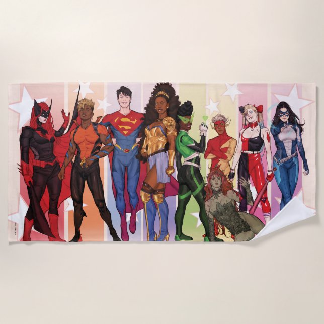 DC Pride Comic Cover 2022 Variant Beach Towel (Front)