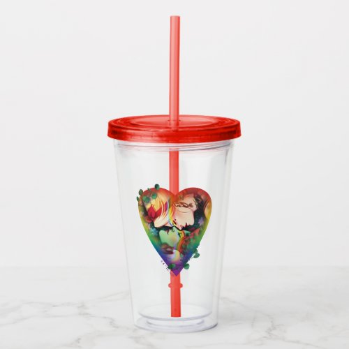 DC Pride Harley Quinn  Poison Ivy Comic Cover Acrylic Tumbler