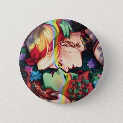 DC Pride Harley Quinn  Poison Ivy Comic Cover Button