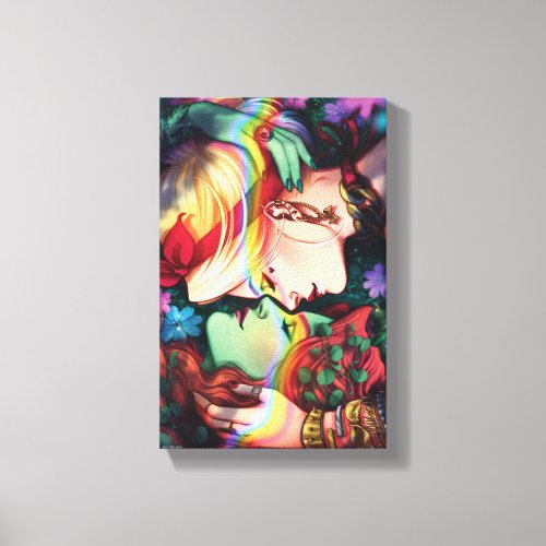 DC Pride Harley Quinn  Poison Ivy Comic Cover Canvas Print