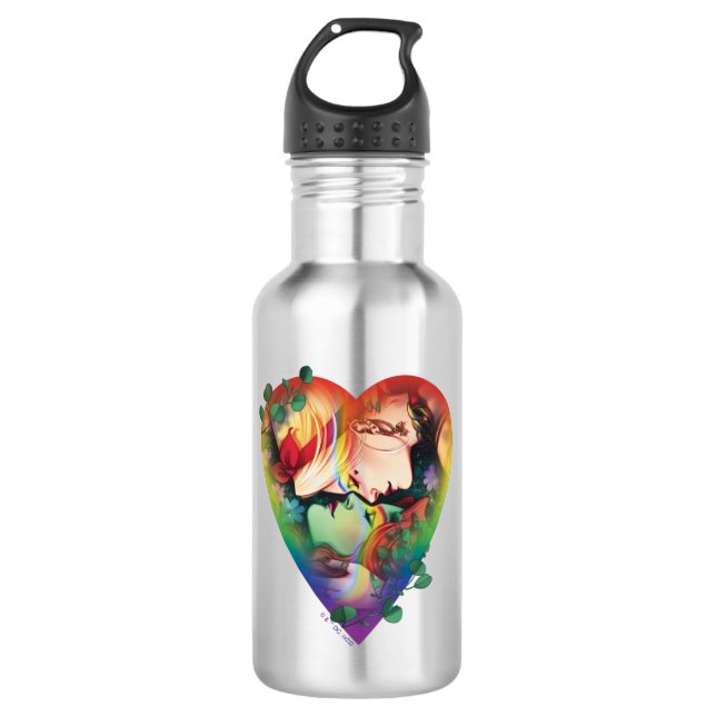 DC Pride Harley Quinn & Poison Ivy Comic Cover Stainless Steel Water Bottle (Front)