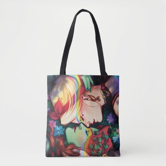 DC Pride Harley Quinn & Poison Ivy Comic Cover Tote Bag (Front)