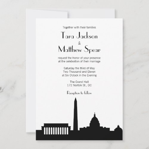 DC Skyline Wedding Invitation