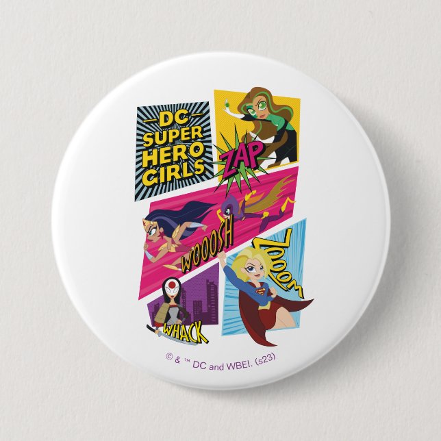 DC Super Hero Girls Action Panels Button (Front)