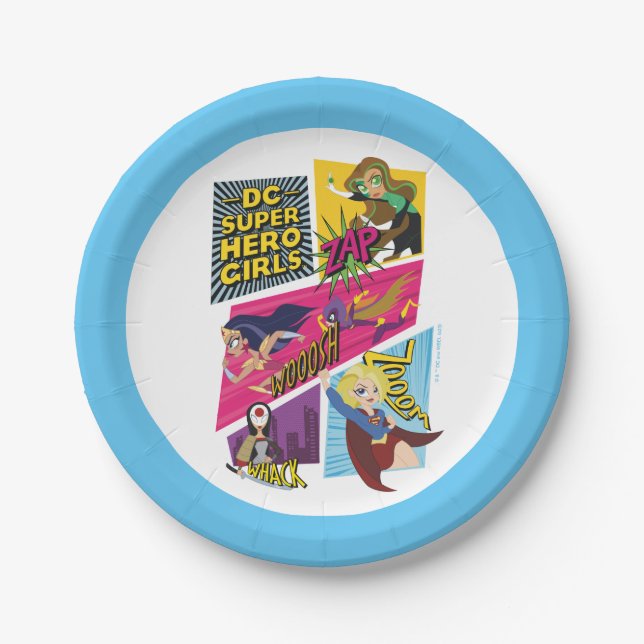 DC Super Hero Girls Action Panels Paper Plates (Front)