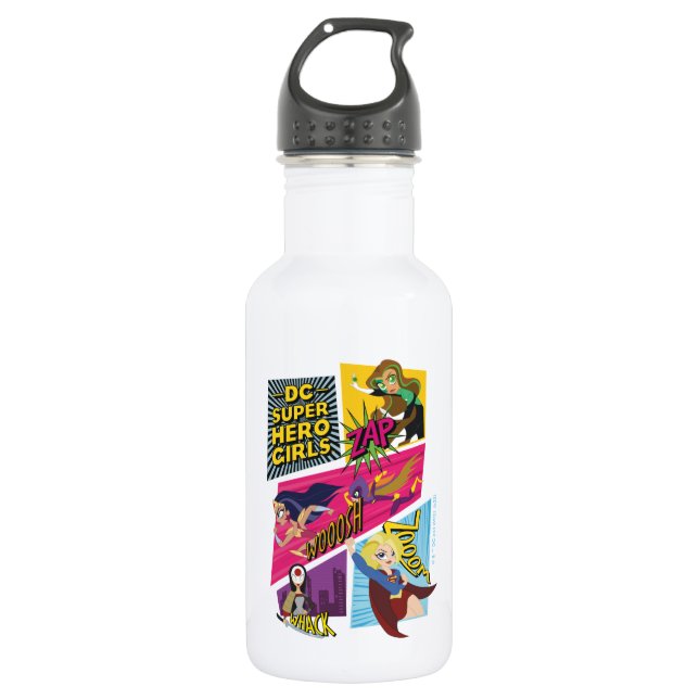 DC Super Hero Girls Action Panels Stainless Steel Water Bottle (Front)