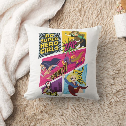 DC Super Hero Girls Action Panels Throw Pillow
