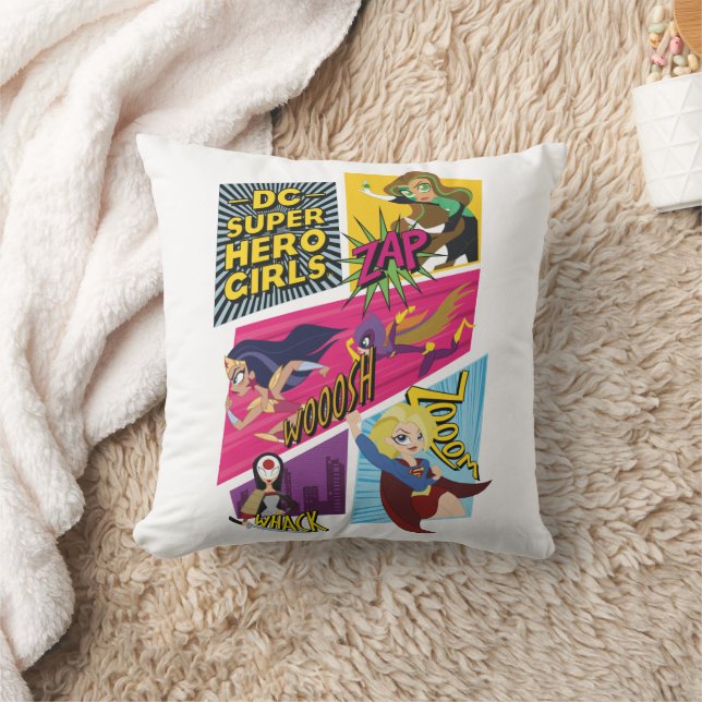 DC Super Hero Girls Action Panels Throw Pillow (Blanket)
