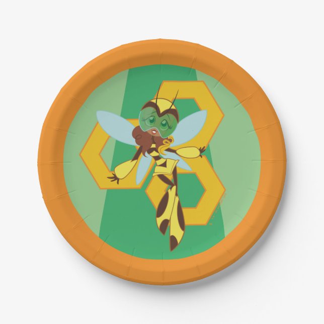 DC Super Hero Girls Bumble Bee Paper Plates (Front)