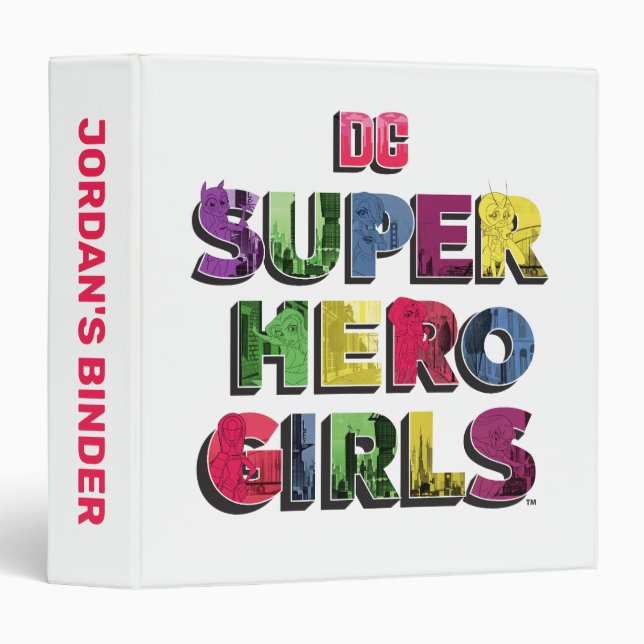 DC Super Hero Girls City Lettering 3 Ring Binder (Front/Spine)