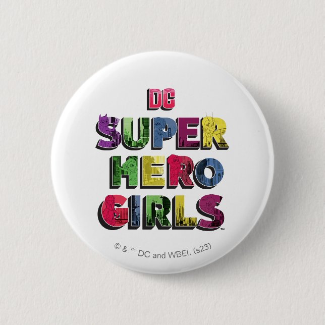 DC Super Hero Girls City Lettering Button (Front)