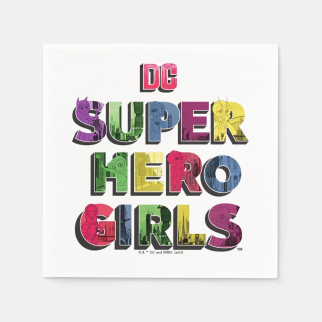 DC Super Hero Girls City Lettering Napkins (Front)