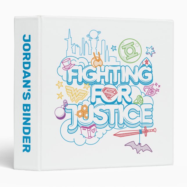 DC Super Hero Girls Fighting For Justice 3 Ring Binder (Front/Spine)