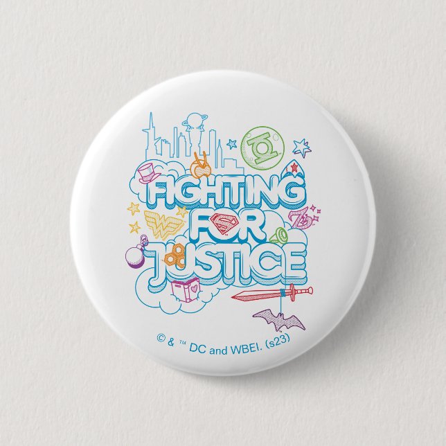 DC Super Hero Girls Fighting For Justice Button (Front)
