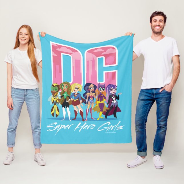 DC Super Hero Girls Lineup Fleece Blanket (In Situ)