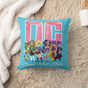 DC Super Hero Girls Lineup Throw Pillow