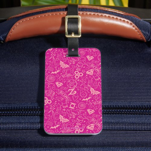 DC Super Hero Girls Pink Icon Pattern Luggage Tag