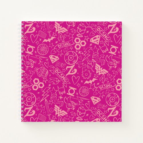 DC Super Hero Girls Pink Icon Pattern Notebook