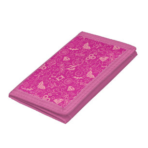 DC Super Hero Girls Pink Icon Pattern Tri-fold Wallet