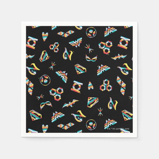 DC Super Hero Girls Rainbow Icon Pattern Napkins (Front)