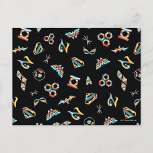 DC Super Hero Girls Rainbow Icon Pattern Postcard