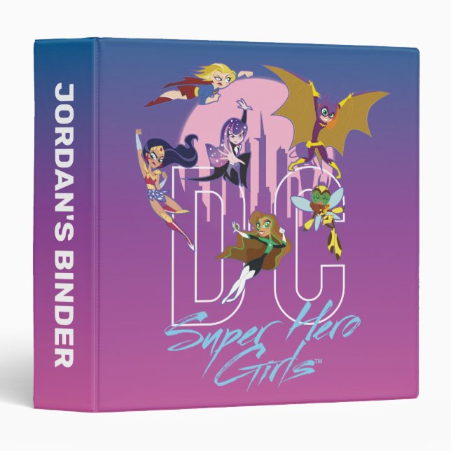 DC Super Hero Girls Skyline 3 Ring Binder (Front/Spine)