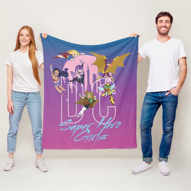 DC Super Hero Girls Skyline Fleece Blanket (In Situ)