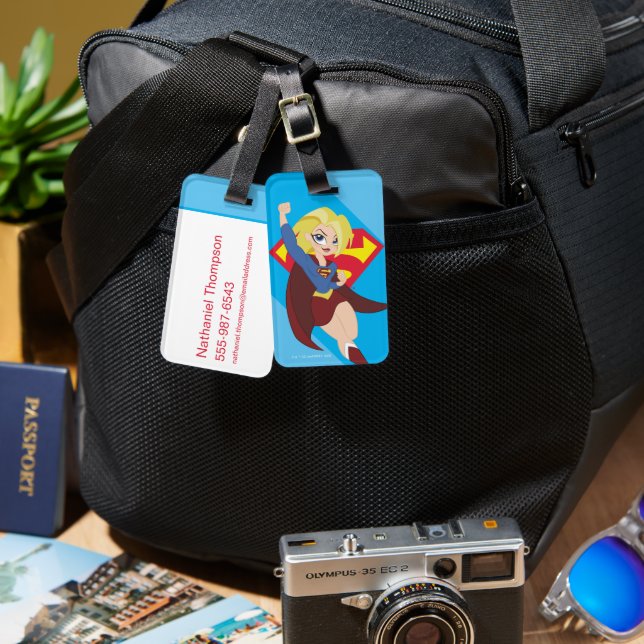 DC Super Hero Girls Supergirl Luggage Tag (Front & Back)