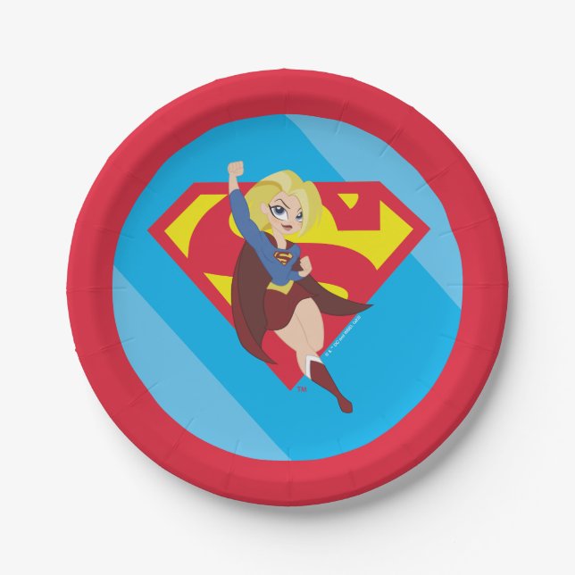 DC Super Hero Girls Supergirl Paper Plates (Front)