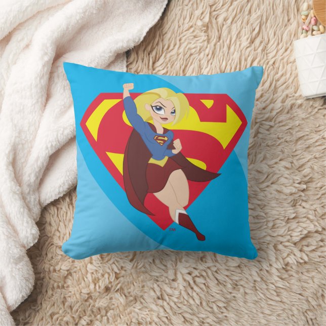 DC Super Hero Girls Supergirl Throw Pillow (Blanket)