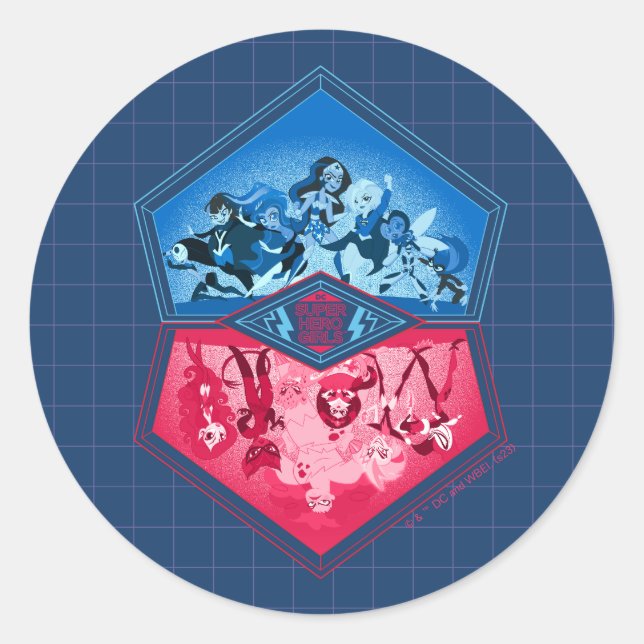 DC Super Hero Girls Teamwork Battle Classic Round Sticker (Front)